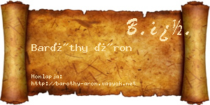 Baróthy Áron névjegykártya