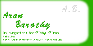 aron barothy business card