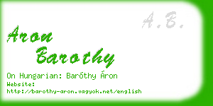 aron barothy business card
